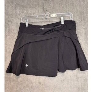 Lululemon Pace Setter Skirt Black Pleated Athletic Skort Running Tennis Size 8